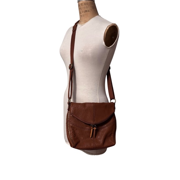 The Sak Handbags - The Sak Brown Leather Crossbody Shoulder Bag Beautiful Cognac Pebbled Leather